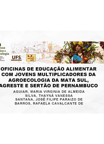 Oficinas de Educação Alimentar com Jovens Multiplicadores da Agroecologia da Mata Sul, Agreste e Sertão de Pernambuco