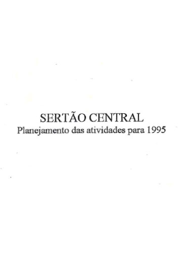 Sertão Central - Planejamento Anual